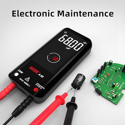 BSIDE Rechargeable Digital Multimeter Color LCD 3 Results Display 6000 Counts Auto-Ranging Pocket Voltmeter Cap Duty Cycle Live Check Voltage Tester