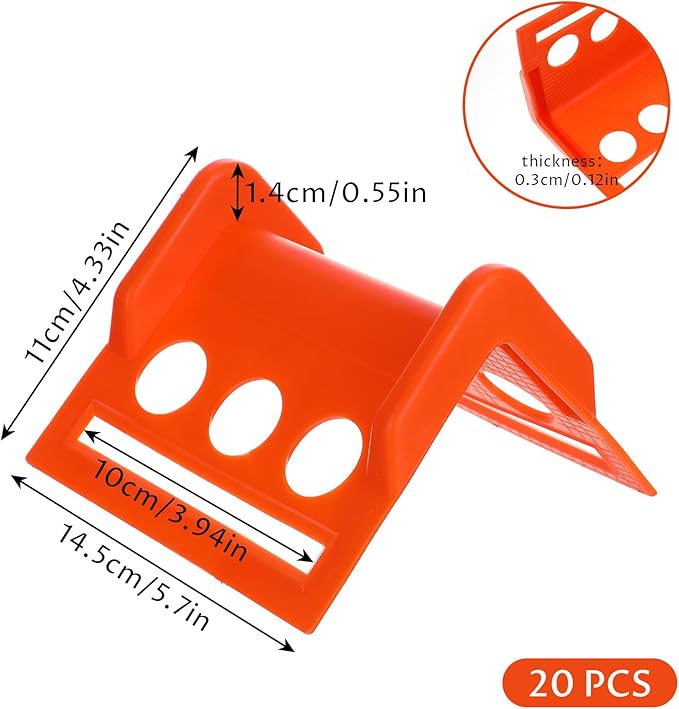 20 Pack Orange Flatbed Edge Protectors Corner Protectors for Up to 4 Inch Straps, Reusable Plastic Edge Guards for Box Truck and Flatbed Loads