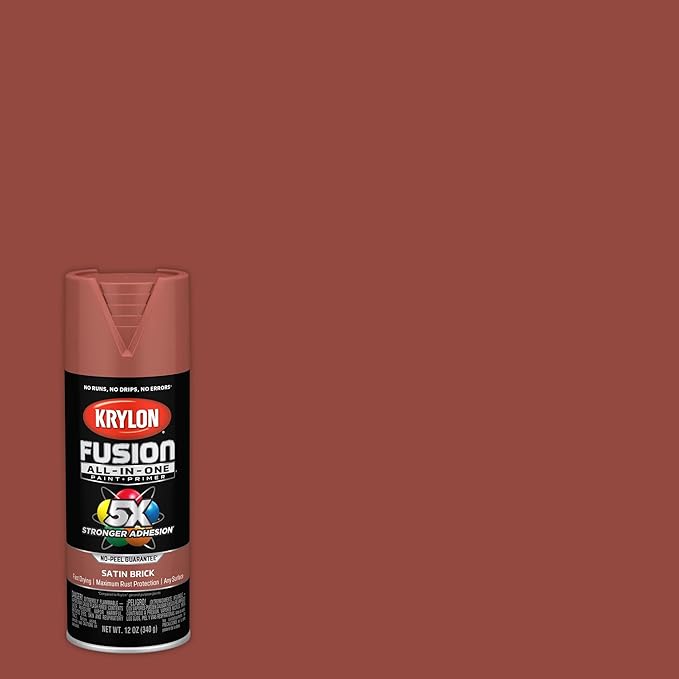 Krylon Fusion All-In-One Adhesive Spray Paint for Indoor/Outdoor Use, 12 oz, Brick