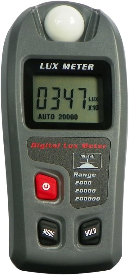 Light Meter, Digital Luxmeter, Digital Illuminance Meter, Range up to 200,000 Lux, Luxmeter with LCD Display for Plants, Car Headlights, Home & Office LEDs Light Photograph