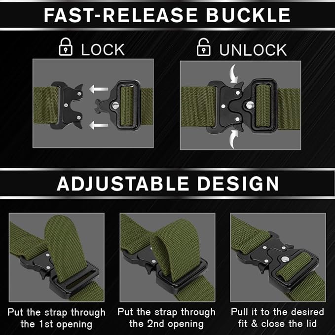 TECEUM Tactical Belt – Heavy-Duty & Quick Release – Military, Work, Rigger, Duty & Utility Belt for Men