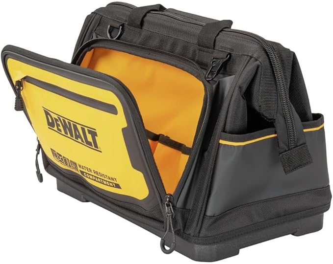 DEWALT Tool Bag, Water Resistant, Hard Bottom, 16-inch, Professional Tool Tote (DWST560103)