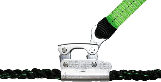 AFP 50 FT Vertical Lifeline Assembly w/Rope Grab Snap Hooks & Shock Absorber, ANSI & OSHA Rated Fall Protection Roofing Safety Equipment