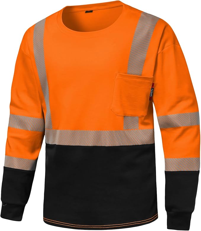 FR Shirt 6 oz Hi Vis Fire Resistant Flame Resistant Shirts for Men,Welding Shirt Cotton CAT2 Long-Sleeved Shirts