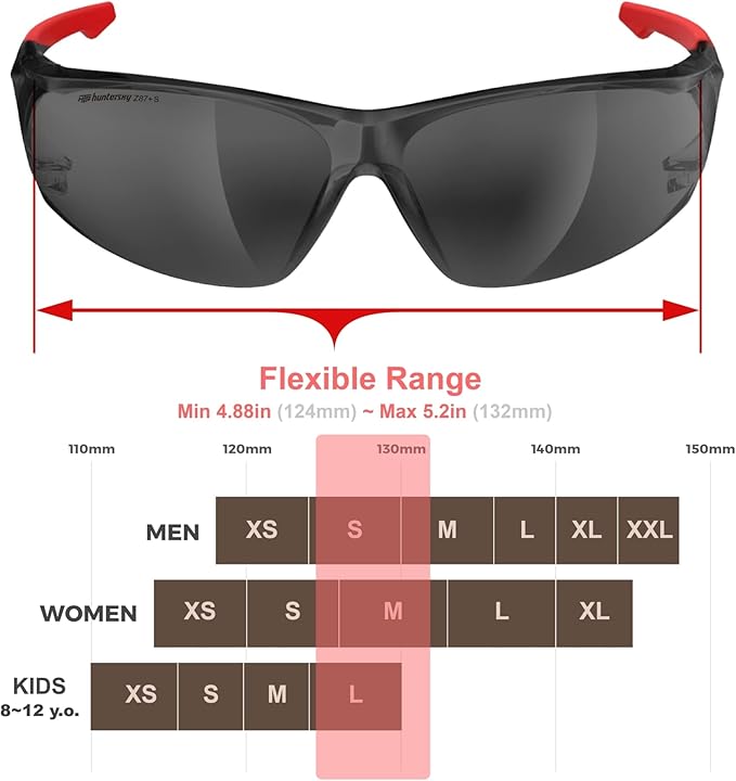 HTS HUNTERSKY ANSI Z87.1 Anti-Fog Clear Safety Glasses Pickleball Youth Baseball Lab Chemistry Goggles Scratch Resistant