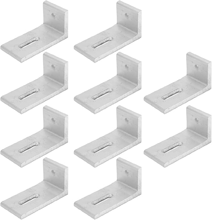 10-Pack Heavy-Duty Aluminum Alloy L-Foot Solar Mounts Photovoltaic Panel Mounting Bracket, Photovoltaic Mount, Waterproof Solar Panel Bracket for Roof PV System