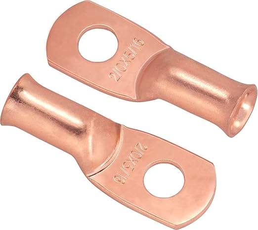 10pcs 2/0 Awg(00 Guage) - 5/16" (M8) Sanuke Wire Lugs Ring Terminal Connectors Ends, Heavy Duty Wire Connectors for Battery Cable Lug, Wire Electrical Eyelets with 3:1 Dual Wall Adhesive Heat Shrink