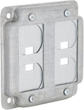 4 in. Square Cover, Universal Exposed Work, 2-Device, 6-in-1 Plates