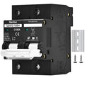 DC Circuit Breaker 36V to 250V Large Current Max 150A Black Color DIN Rail Mounting 2 Poles Thermomagnetic Short Circuit Overload Protector Solar Panel Battery Switchs (100A)