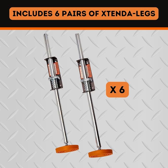 Xtenda-Leg® Ladder Leveler - Rubber Feet, Perfect for Extension Ladders, Stabilizer Attachments for Safe Use - Stable Platform for Uneven Ground - Easy Installation - OSHA Approved - 6 Pairs
