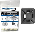 Kable Kontrol Zip Tie Mounts, 1/2” Sq, Black, 100 Pcs, Adhesive Backed Multi-Purpose UV-Resistant Mounting Squares Nylon Cable Tie Wrap Anchor Pads for Cable Management