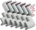 12 Pack Corner Protector Baby Proofing Corners and Edge Guards, Soft Safety Pre-Taped Rubber Foam Furniture Bumper for Fireplace, Table, Stair, Cabinet (Gray)