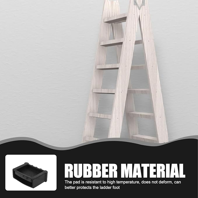 Operitacx 4Pcs Ladder Feet Covers, Rubber Non-Skid Ladder Feet Pads