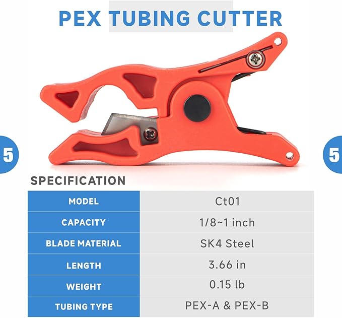 iCrimp PEX Crimping Tool Set for Copper Crimp Ring and PEX Cinch Clamp, Crimping and Removing PEX Crimp Fittings 1/2'', 3/4'', 1'', 7 Pieces