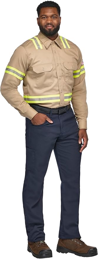 Bulwark FR Men's Midweight Fr Enhanced Visibility Uniform Shirt