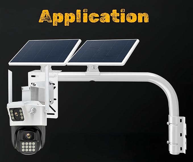 2-in-1 L-Shaped Wall/Hoop Mount with 2 Duckbill Brackets & L-Shaped Adapter - Fits Cameras + Solar Panels, Adjustable for 7.8in Poles, Indoor/Outdoor Heavy-Duty Use