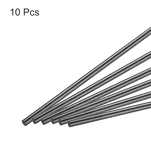 MECCANIXITY Carbon Fiber Rod, 5mm x 150mm Carbon Rod Bar for RC Airplane DIY Craft Kite Wing Tube Quadcopter Arm Repair Pack of 10