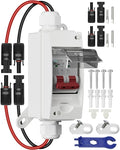 Solar Panel Disconnect Switch 32 Amp 500V DC Miniature Circuit Breaker with Plug-and-Play Connector and IP65 Waterproof Box for Outdoor PV or AC Stystem, RV and Solar