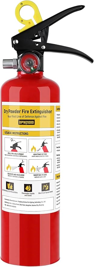 ABC Fire Extinguisher for Home- 1-A:10-B:C Rated Dry Chemical Extinguisher, Extintor Para Carro Fire Safety Equipment with Quick-Release Handle for Kitchen, Business, Vehicle