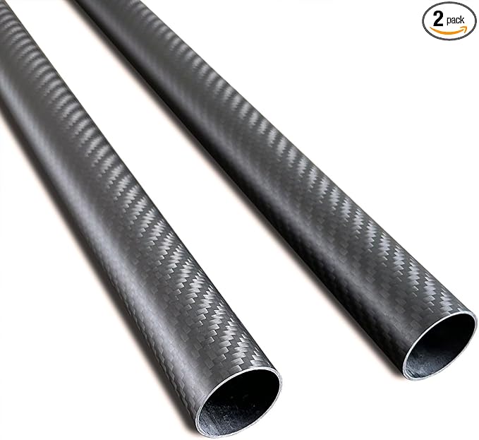 2pcs Carbon Fiber Tube 30mmx28mmx420mm 3K roll Wrapped Twill Matte Finish