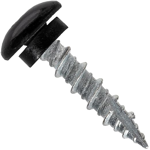 10 x 1 Black - Low Profile Star Head Roofing Screws - HI-LO Thread - Metal to Wood - T25 Torx Drive Head - EPDM Washer. 10 X 250 Bags - 2,500 Screws