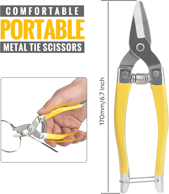 Heavy Duty Stainless Steel Zip Ties, 11.8 Inch 100 Pcs Uv Resistant Metal Cable Ties With Cutting Tool For Machinery, Chain Fence Parts, Barbed Wire Rolls, Outdoor Poultry Fence Repairs, Etc.