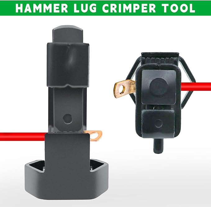 Hammer Lug Crimper Tool for 8 AWG - 0000 AWG Battery and Welding Cables