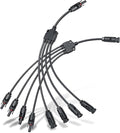 ECO-WORTHY Solar Connectors Y Branch 1 to 4 Parallel PV Adapter Cable Wire Plug Tool Kit for Solar Panel(M/FFFF and F/MMMM)