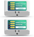 BSEED Single Outlet Surge Protector for Refrigerator, Voltage Protector with Light Indicators for TV, PC, Washing Machine, and Other Home Appliance, Power Wall Surge Protector, 125V, 1875W, 2 Pack