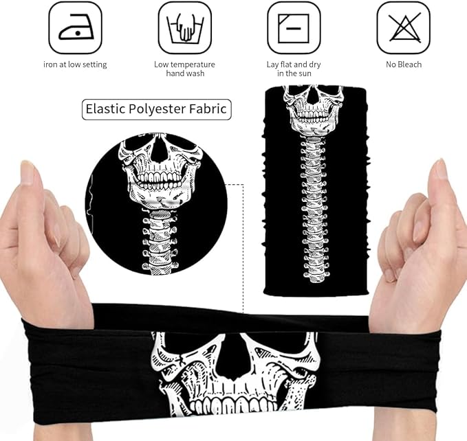 9 Pcs Neck Gaiter Face Mask Men Women Sun UV Protection Seamless Skull Bandanas Seamless Bandana Rave Face Cover Scarf Mask
