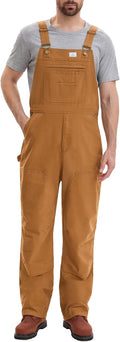 HISEA Flex Canvas Overalls for Men, Bib Work Double Knee Stretch Overall, Relaxed Fit Lightweight Workwear with Pockets