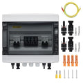 PV Solar Combiner Box,25A 500V Junction Box IP65 Waterproof 2 String 2 in 2 Out PV Combiner Box for Solar Panel