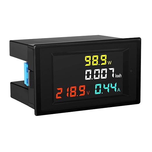 DROK AC Power Meter, AC 80-300V 100A Voltage Current Color LCD Display Panel, Digital Voltmeter Ammeter Watt Active Power Energy Battery Monitor Multimeter Volt Amp Meter with Current Transformer CT