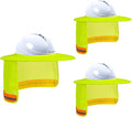 Hard Hat Sun Shade, High Visibility Sun Visor Neck Shade with Reflective Strip, Full Brim, Man & Woman (Hard Hat Not Included), Yellow, 3 Pack