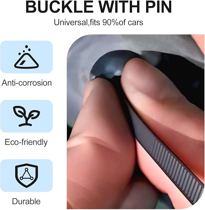 Nylon Universal Cable Tie Buckle,Heavy Duty Self-Locking Zip Ties Holder with Pin & Button Design,UV Resistant Black Zipties for Car Daily Auto Fixing(30pcs)