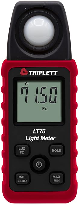 Triplett LT75 Digital Light Meter with Certificate of Traceability to NIST up to 400,000 Lux / 40,000 Fc