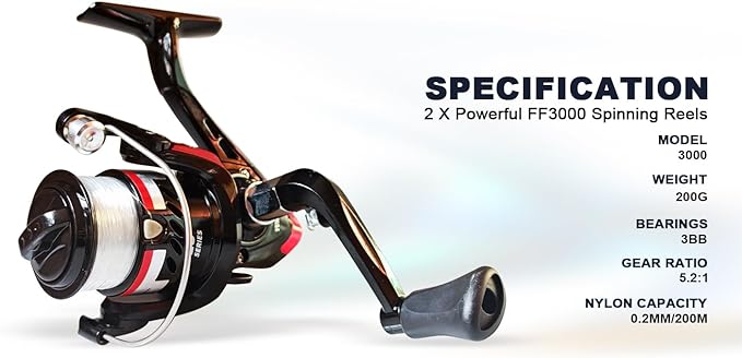 Telescopic Fishing Pole Combo, 2PCS 6.89ft Carbon Fiber Fishing Rods Spinning Reels Set，Full Kit with Fishing Pliers Lures and Carrier Bag for Travel Saltwater Freshwater