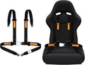 Yakitoko Universal 4 point Safety Harness Set 2inch Fits Go Kart,UTV,ATV,Racing Black