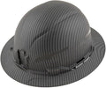 Klein Tools Hard Hat, Non-Vented Full Brim, Premium KARBN Pattern, Class E, Tested up to 20kV, Padded Sweat-Wicking Sweatband, Top Pad