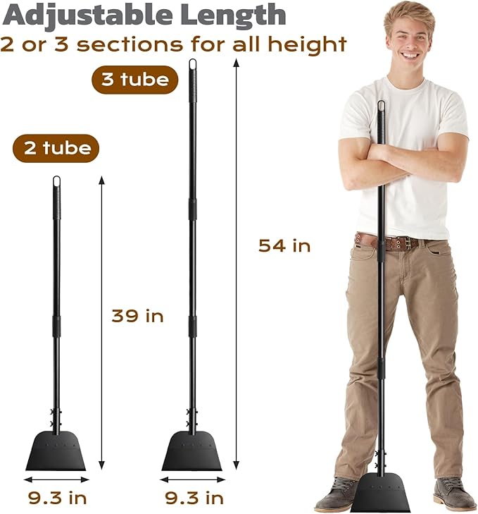 Flat Shovel, Ice Scraper & Ice Chopper, 54 Inch Garden Cleaning Scraper with Adjustable Handle, Heavy Duty Snow Shovel Tool for Driveway Sidewalk Road Outdoor Cleaning