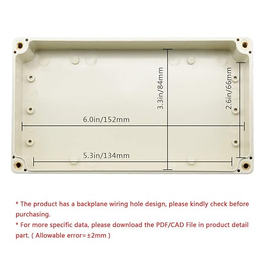 LeMotech ABS Plastic Junction Box Dustproof Waterproof IP65 Electrical Enclosure Box Universal Project Enclosure Grey with PC Transparent Clear Cover6.2 x 3.5 x 2.3 inch(158 x90 x60 mm)