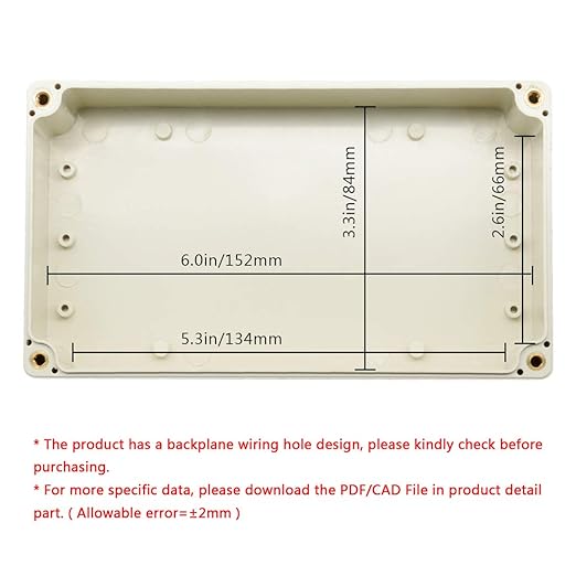 LeMotech Waterproof Dustproof IP65 ABS Plastic Junction Box Universal Electric Project Enclosure Pale Gray 6.2 x 3.54 x 2.3 inch (158 x 90 x 60 mm)