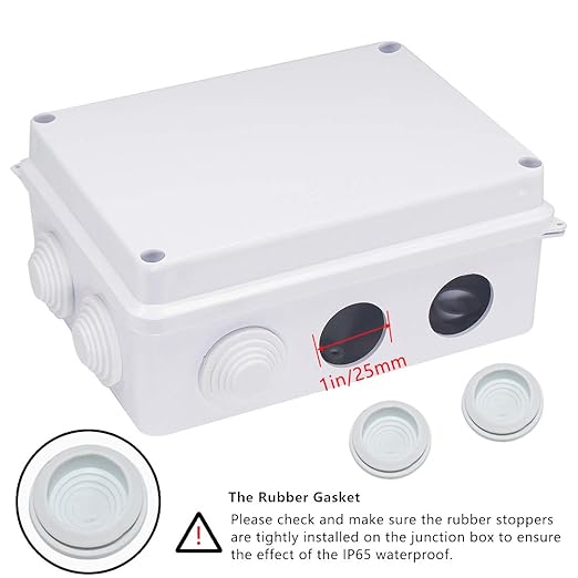 Zulkit Junction Box ABS Plastic Dustproof Waterproof IP65 Universal Electrical Boxes Project Enclosure White 5.9 x 4.3 x 2.8 inch (150 x 110 x 70mm)
