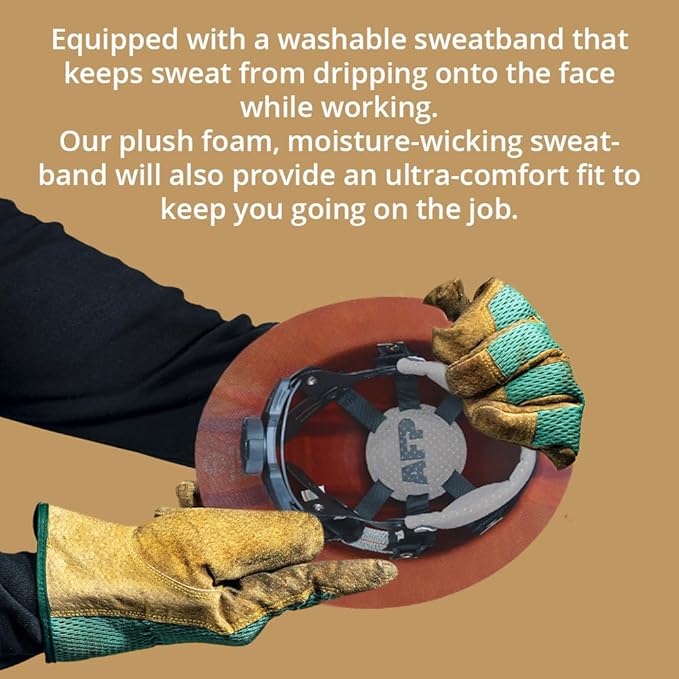 AFP Fiber Full Brim Hard Hat | 6 Point Ratchet Suspension | OSHA & ANSI Rated | Hard Hats for Men | Premium Construction Helmets for Safety