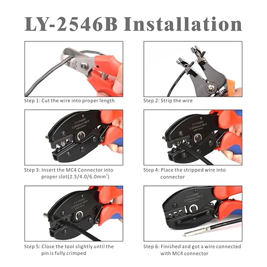 iCrimp Solar PV Cable Crimping Tool for IWS4 Solar Connectors, AWG14-10,2.5/4/6mm2, Solar Crimper