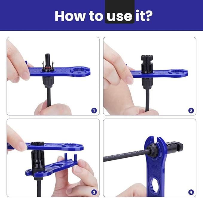 BougeRV 1 Pair Solar Connector Tool Assembly Spanners Wrenches, Solar Panel Connector Tool, Solar PV Disconnect Removal Tools