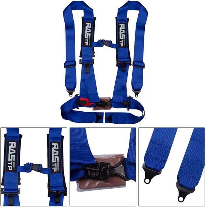 RASTP 4 Point Safety Harness with 3 Inch Padding (Blue)