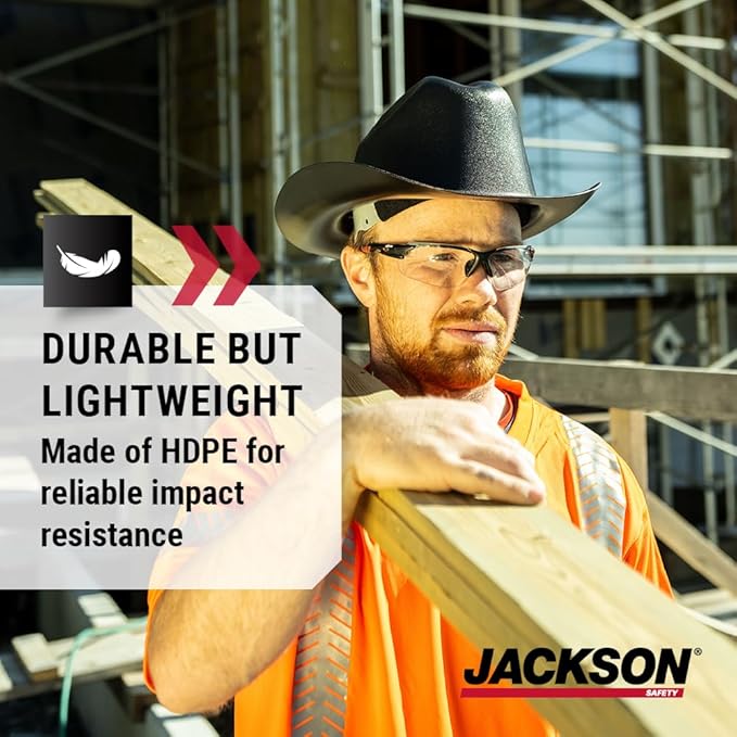 Jackson Safety Cowboy Hard Hat - Non-Vented, Full Brim, 4-Point Ratchet Suspension Safety Helmet for Men & Women - ANSI Z89.1 Class E & OSHA Compliant - Made in USA