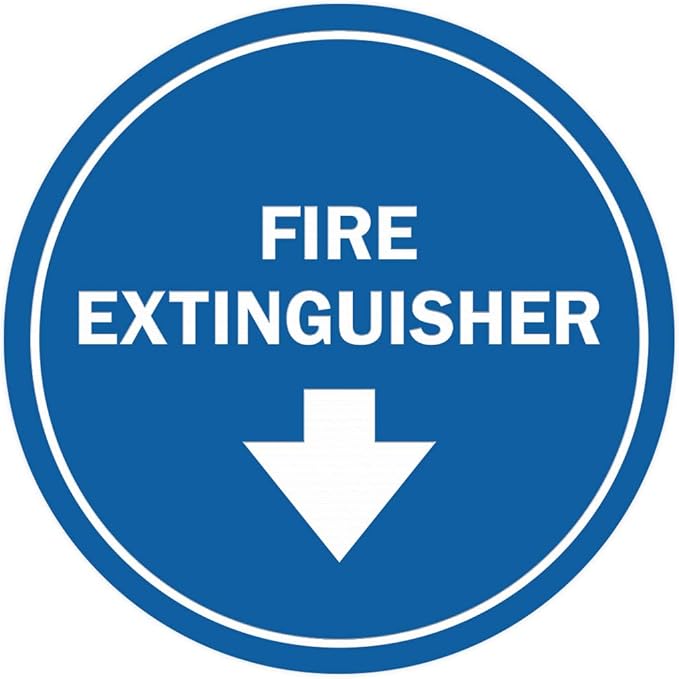 Signs ByLITA Circle Fire Extinguisher Sign (Blue) - Large