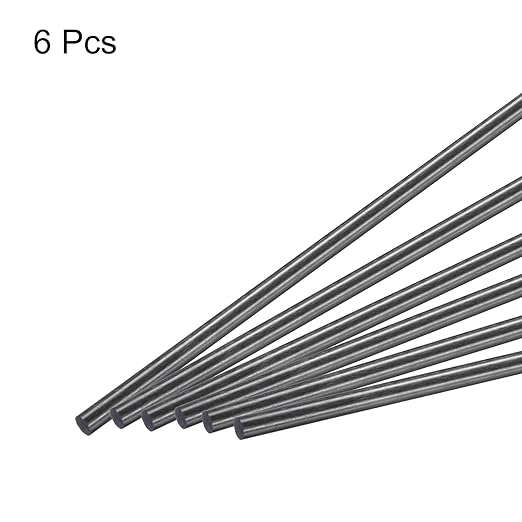 MECCANIXITY Carbon Fiber Rod, 5mm x 150mm Carbon Rod Bar for RC Airplane DIY Craft Kite Wing Tube Quadcopter Arm Repair Pack of 6